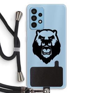 CaseCompany Angry Bear (black): Samsung Galaxy A52 Transparant Hoesje met koord
