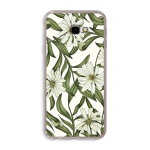 CaseCompany Wit bloemenpatroon: Samsung Galaxy J4 Plus Transparant Hoesje
