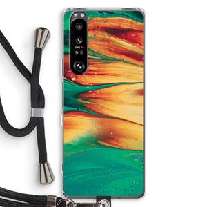CaseCompany Green Inferno: Sony Xperia 1 III Transparant Hoesje met koord