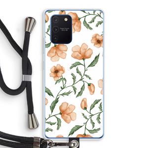 CaseCompany Peachy flowers: Samsung Galaxy Note 10 Lite Transparant Hoesje met koord