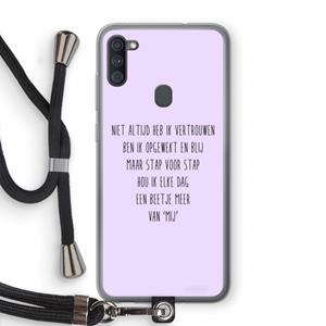 CaseCompany Zelfvertrouwen: Samsung Galaxy A11 Transparant Hoesje met koord