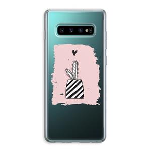 CaseCompany Zwart-wit cactus: Samsung Galaxy S10 Plus Transparant Hoesje