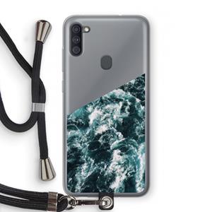 CaseCompany Zee golf: Samsung Galaxy A11 Transparant Hoesje met koord