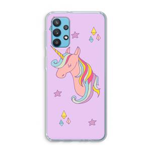 CaseCompany Roze eenhoorn: Samsung Galaxy A32 4G Transparant Hoesje