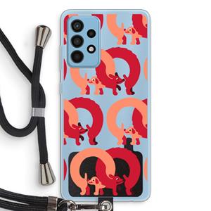 CaseCompany Dogs: Samsung Galaxy A52 Transparant Hoesje met koord