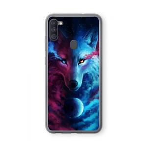 CaseCompany Where Light And Dark Meet: Samsung Galaxy A11 Transparant Hoesje