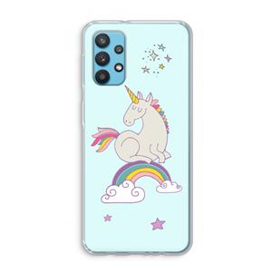 CaseCompany Regenboog eenhoorn: Samsung Galaxy A32 4G Transparant Hoesje