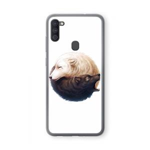 CaseCompany Yin Yang Wolves: Samsung Galaxy A11 Transparant Hoesje