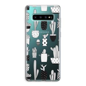 CaseCompany Cactusmotief: Samsung Galaxy S10 Plus Transparant Hoesje