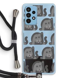 CaseCompany Cats: Samsung Galaxy A52 Transparant Hoesje met koord