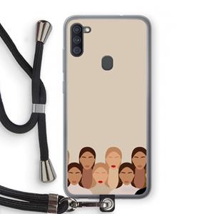 CaseCompany Girls girls girls: Samsung Galaxy A11 Transparant Hoesje met koord