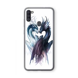 CaseCompany Yin Yang Dragons: Samsung Galaxy A11 Transparant Hoesje