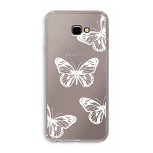 CaseCompany White butterfly: Samsung Galaxy J4 Plus Transparant Hoesje