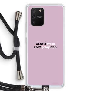 CaseCompany uzelf graag zien: Samsung Galaxy S10 Lite Transparant Hoesje met koord