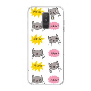 CaseCompany Meow: Samsung Galaxy A6 Plus (2018) Transparant Hoesje