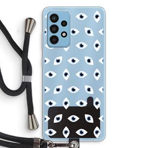 CaseCompany Eyes pattern: Samsung Galaxy A52 Transparant Hoesje met koord