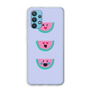 CaseCompany Smiley watermeloen: Samsung Galaxy A32 4G Transparant Hoesje