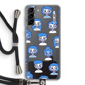 CaseCompany Gezichtjes: Samsung Galaxy S21 Plus Transparant Hoesje met koord