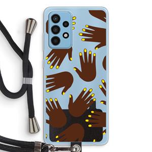 CaseCompany Hands dark: Samsung Galaxy A52 Transparant Hoesje met koord