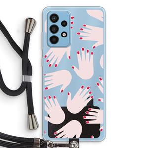 CaseCompany Hands pink: Samsung Galaxy A52 Transparant Hoesje met koord