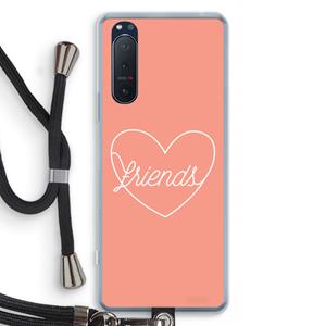 CaseCompany Friends heart: Sony Xperia 5 II Transparant Hoesje met koord