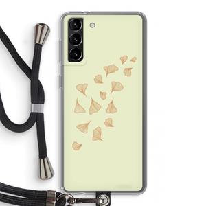 CaseCompany Falling Leaves: Samsung Galaxy S21 Plus Transparant Hoesje met koord