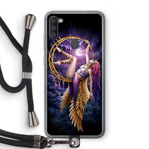 CaseCompany Aerial Angel: Samsung Galaxy A11 Transparant Hoesje met koord