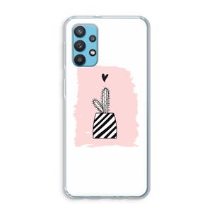 CaseCompany Zwart-wit cactus: Samsung Galaxy A32 4G Transparant Hoesje