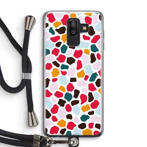 CaseCompany Colored Giraffe: Samsung Galaxy J8 (2018) Transparant Hoesje met koord