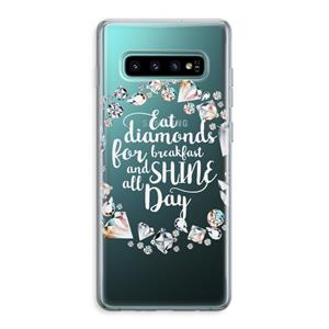 CaseCompany Diamonds: Samsung Galaxy S10 Plus Transparant Hoesje