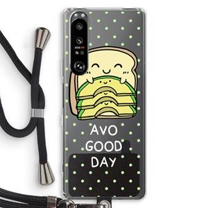CaseCompany Avo Good Day: Sony Xperia 1 III Transparant Hoesje met koord