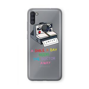 CaseCompany Smile: Samsung Galaxy A11 Transparant Hoesje