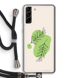 CaseCompany Beleaf in you: Samsung Galaxy S21 Plus Transparant Hoesje met koord