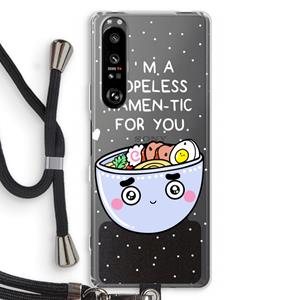 CaseCompany I'm A Hopeless Ramen-Tic For You: Sony Xperia 1 III Transparant Hoesje met koord