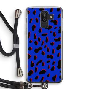 CaseCompany Blue Leopard: Samsung Galaxy J8 (2018) Transparant Hoesje met koord