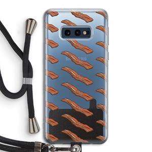CaseCompany Bacon to my eggs #2: Samsung Galaxy S10e Transparant Hoesje met koord