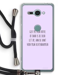 CaseCompany Ochtendhumeur: Sony Xperia XZ2 Compact Transparant Hoesje met koord