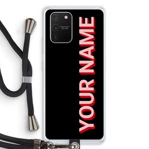 CaseCompany Namecase: Samsung Galaxy S10 Lite Transparant Hoesje met koord