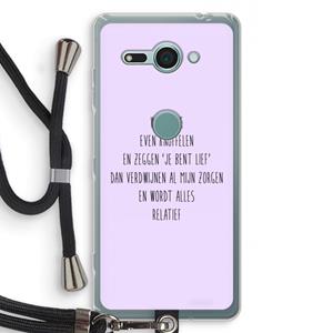 CaseCompany Relatief: Sony Xperia XZ2 Compact Transparant Hoesje met koord