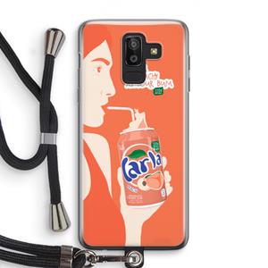 CaseCompany Peach please!: Samsung Galaxy J8 (2018) Transparant Hoesje met koord