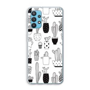 CaseCompany Cactusmotief: Samsung Galaxy A32 4G Transparant Hoesje