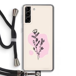 CaseCompany Roses are red: Samsung Galaxy S21 Plus Transparant Hoesje met koord