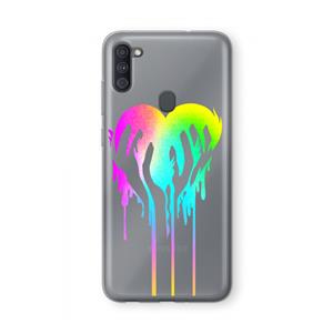 CaseCompany Hold My Heart: Samsung Galaxy A11 Transparant Hoesje