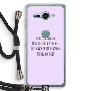CaseCompany Tequila: Sony Xperia XZ2 Compact Transparant Hoesje met koord