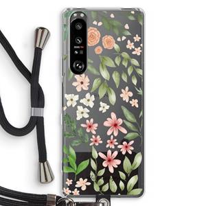 CaseCompany Botanical sweet flower heaven: Sony Xperia 1 III Transparant Hoesje met koord
