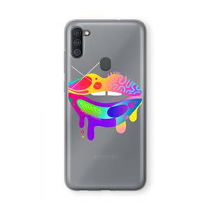 CaseCompany Lip Palette: Samsung Galaxy A11 Transparant Hoesje