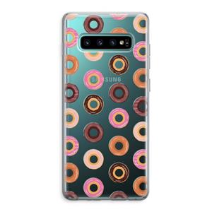 CaseCompany Donuts: Samsung Galaxy S10 Plus Transparant Hoesje