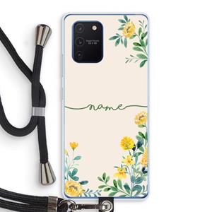 CaseCompany Gele bloemen: Samsung Galaxy Note 10 Lite Transparant Hoesje met koord