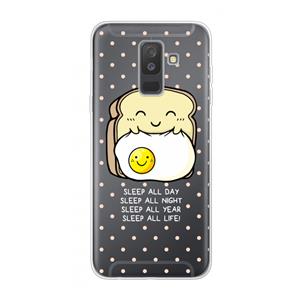 CaseCompany Sleep All Day: Samsung Galaxy A6 Plus (2018) Transparant Hoesje