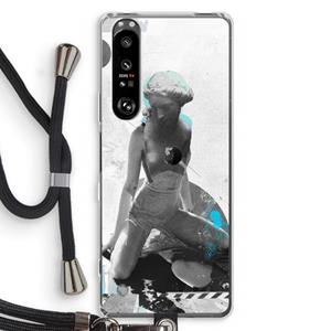 CaseCompany I will not feel a thing: Sony Xperia 1 III Transparant Hoesje met koord